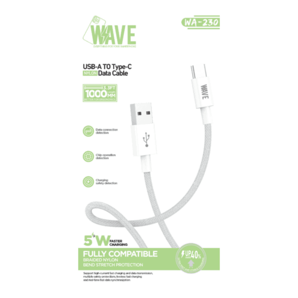Wave USB-A naar USB-C Oplaadkabel 1 meter