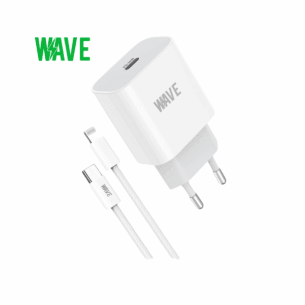 Wave USB-C Adapter 20W Inclusief Type-C naar Lightning Oplaadkabel