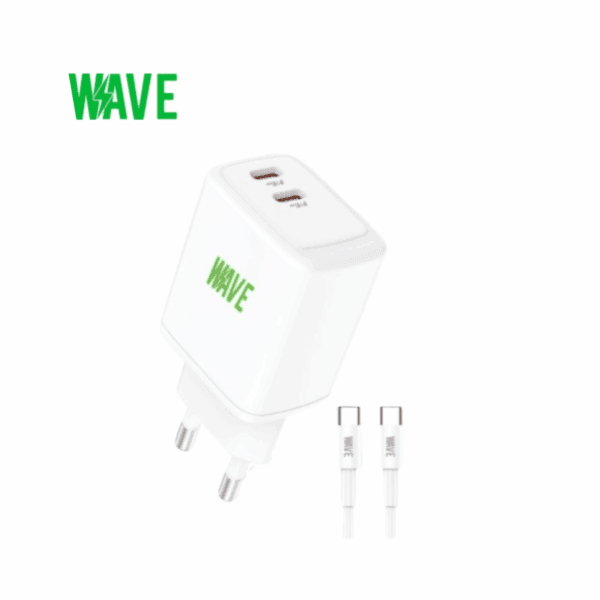 Wave 2 x USB-C 35 Watt Adapter Inclusief USB-C naar USB-C Kabel - 1 Meter