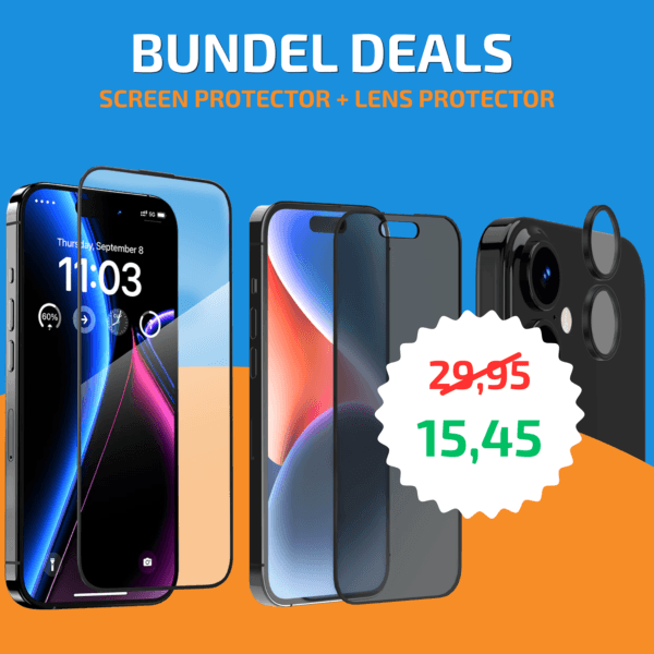 2-in-1 Apple Bundel: Magic Screenprotector Glas Full Screen + Lens Protector Glas